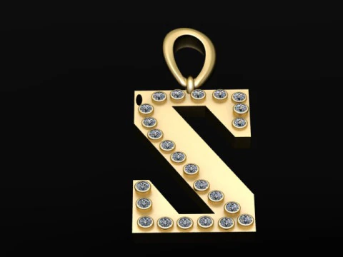 3D Alphabet Pendant 3D Print Model