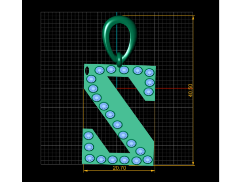 3D Alphabet Pendant 3D Принт Модель