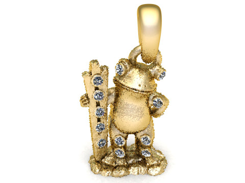 3D Frog Pendant 3D Baskı Modeli