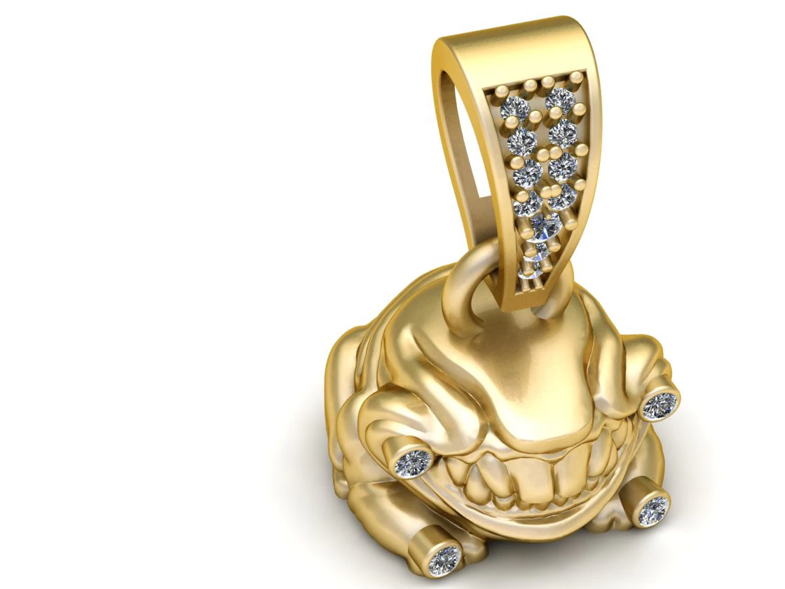 3D Monster Pendant 3D Print Model .c4d .max .obj .3ds .fbx .stl .blend 