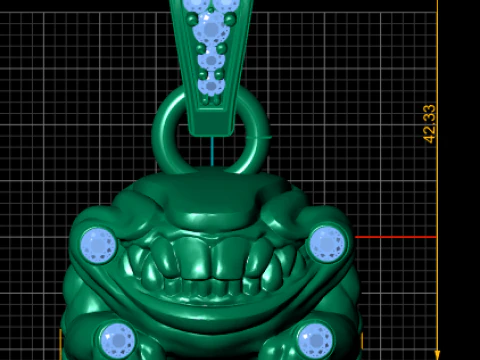 3D Monster Pendant 3D Print Model
