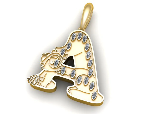 3D A Pendant 3D Print Model .c4d .max .obj .3ds .fbx .stl .blend 