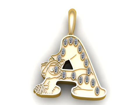 3D A Pendant 3D Print Model