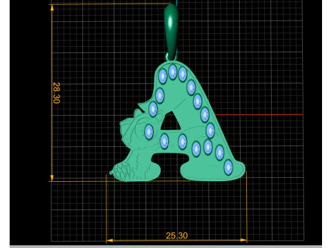 3D A Pendant 3D Print Model