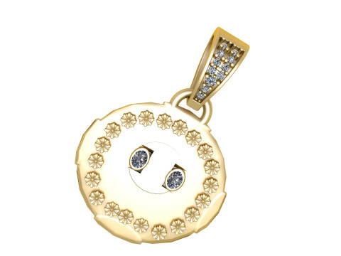 3D Smiley Face Pendant Modèles 3D en vedette