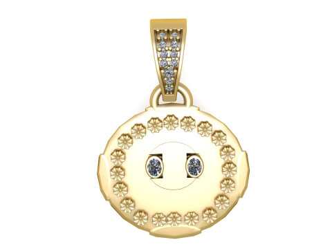3D Smiley Face Pendant Model do druku 3D