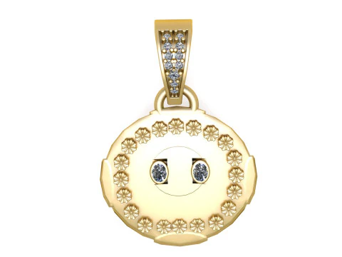 3D Smiley Face Pendant 3D Print Model