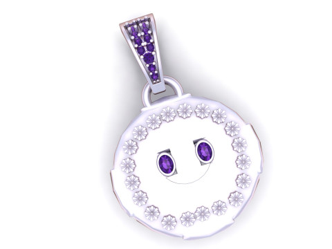 3D Smiley Face Pendant Model do druku 3D