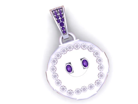 3D Smiley Face Pendant 3D Print Model