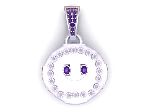 3D Smiley Face Pendant Model do druku 3D