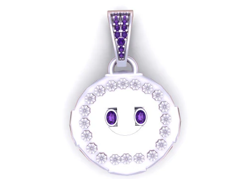 3D Smiley Face Pendant 3D Print Model
