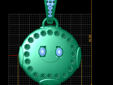 3D Smiley Face Pendant 3D Print Model