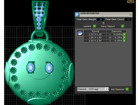 3D Smiley Face Pendant 3D Print Model