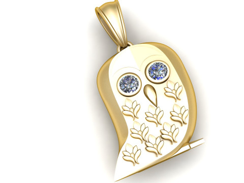 Owl Pendant 3D Print Model