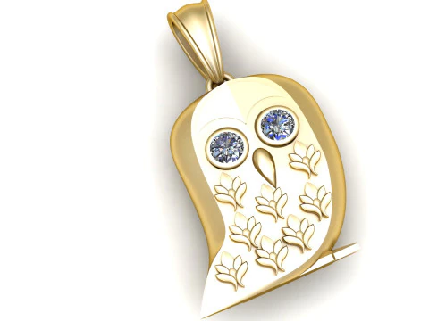 Owl Pendant 3D Print Model