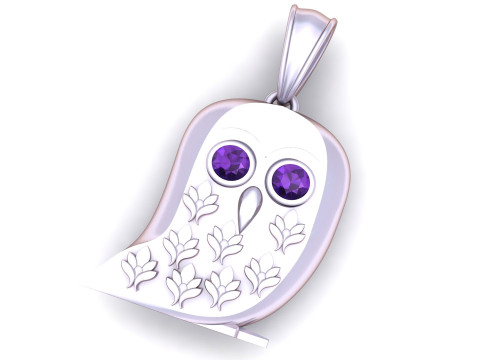 Owl Pendant 3D Print Model