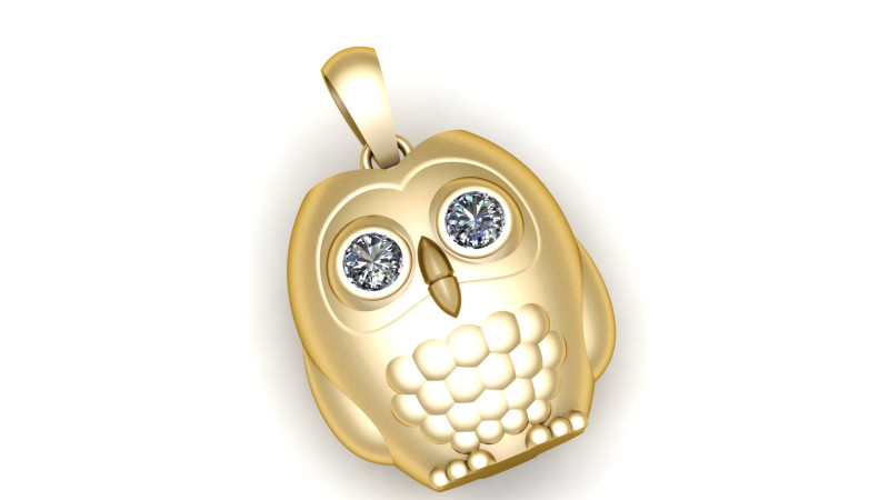 Owl Pendant Jewelry Model Cetak 3D .c4d .max .obj .3ds .fbx .stl .blend