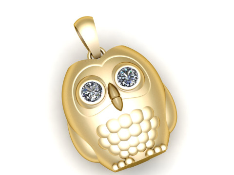 Owl Pendant Jewelry 3D Print Model