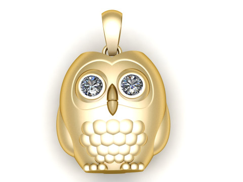 Owl Pendant Jewelry Modelo de Impressão 3D