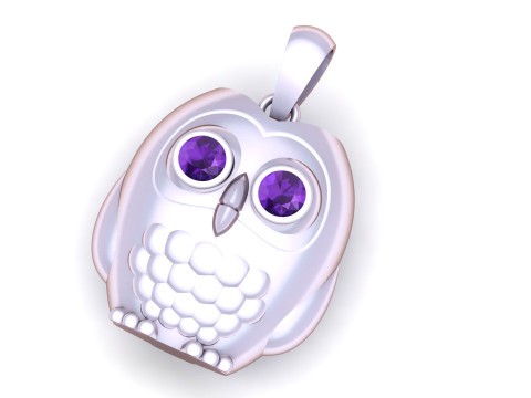 Owl Pendant Jewelry Modelo de Impressão 3D