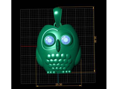 Owl Pendant Jewelry Modelo de Impressão 3D