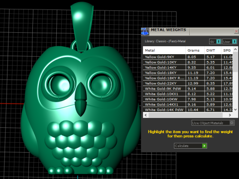 Owl Pendant Jewelry Modelo de Impressão 3D