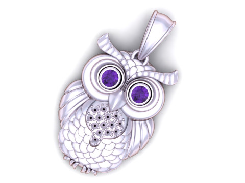 Luxury Owl Pendant Model Cetak 3D