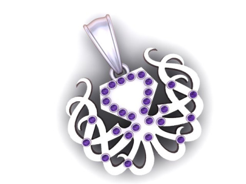Romantic Gold Pendant Modello di stampa 3D