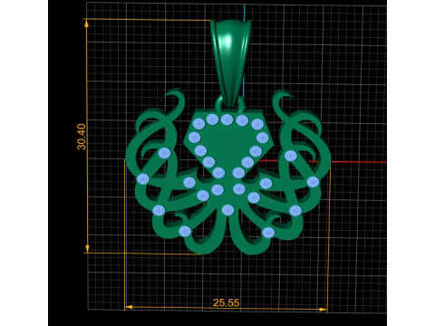 Romantic Gold Pendant 3D Print Model