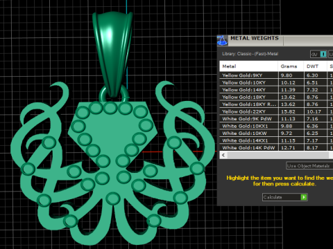 Romantic Gold Pendant Modello di stampa 3D