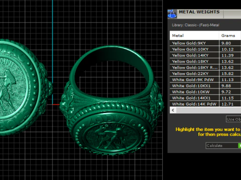 Gemini Signet Ring 3D Print Model