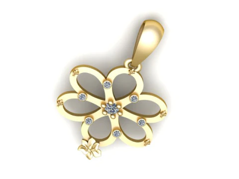 꽃무늬 펜던트 3D 프린트 모델