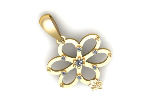 Floral Pendant 3Dプリントモデル