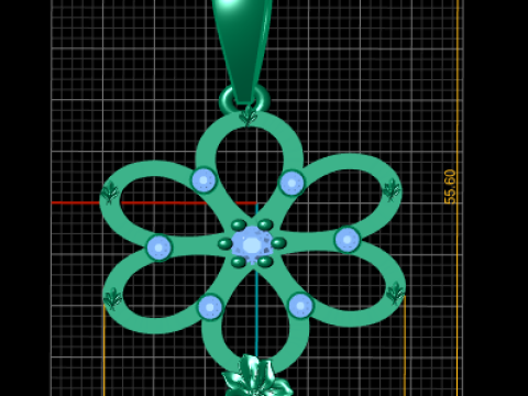 Floral Pendant 3Dプリントモデル