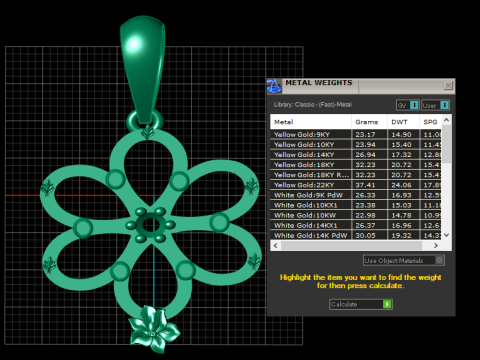 Floral Pendant 3Dプリントモデル