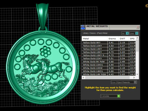 Horse Pendant 3D Print Model