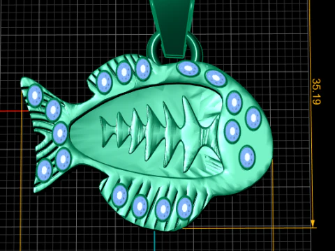 Fish Pendant 3D Print Model