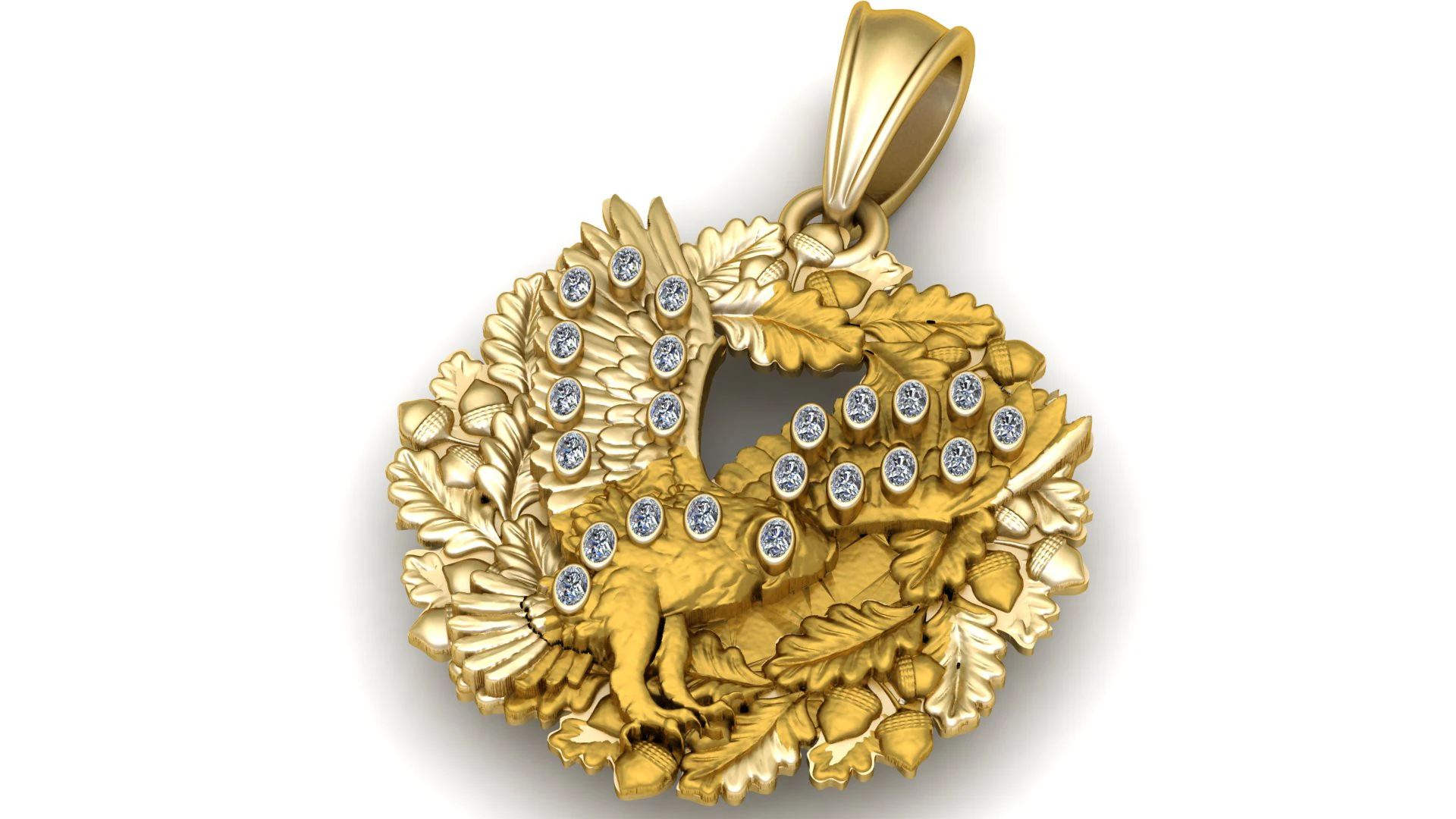 Eagle Pendant 3D Print Model .c4d .max .obj .3ds .fbx .stl .blend