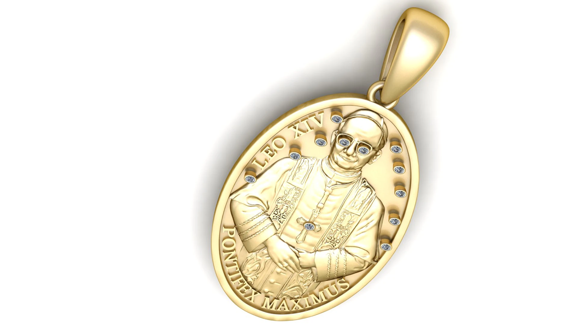 Pope Pendant 3D Print Model .c4d .max .obj .3ds .fbx .stl .blend 
