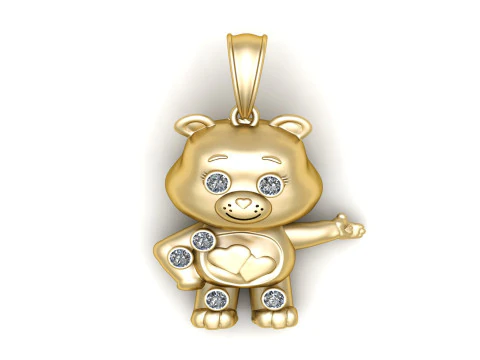 Teddy Bear Pendant 3D Print Model
