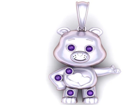 Teddy Bear Pendant 3D Print Model