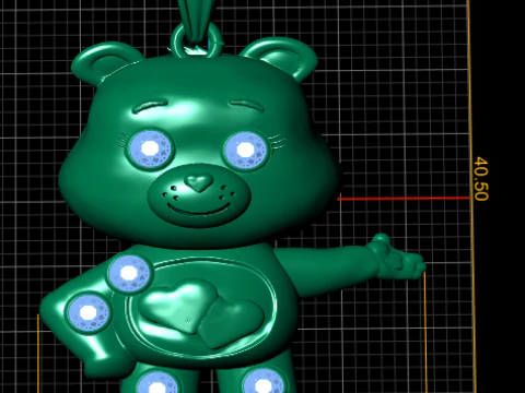 Teddy Bear Pendant 3D Print Model