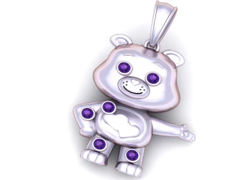 Teddy Bear Pendant 3D Print Model