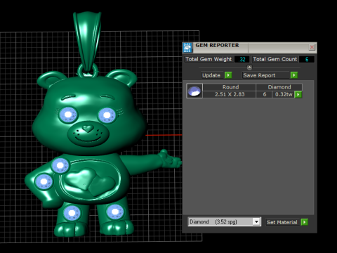 Teddy Bear Pendant 3D 打印模型