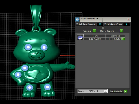 Teddy Bear Pendant 3D Print Model