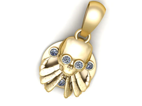 Skull Crab Pendant 3D Print Model