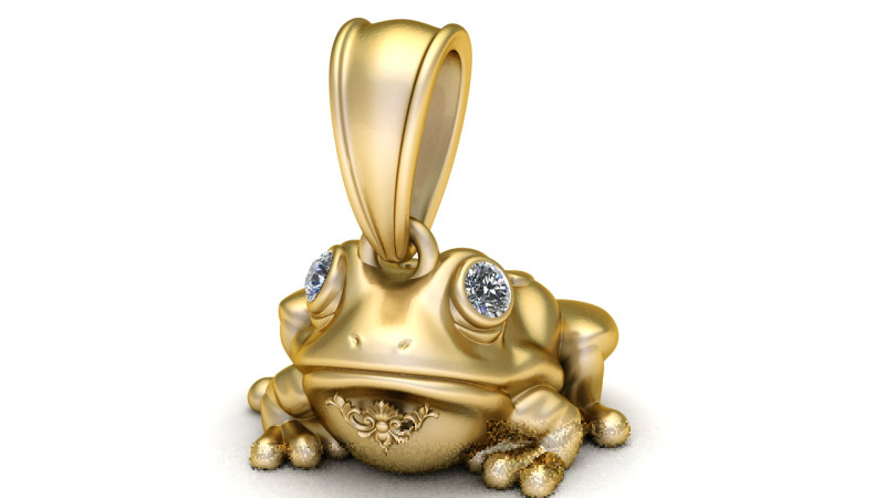 Frog Pendant 3D प्रिंट मॉडल .c4d .max .obj .3ds .fbx .stl .blend 