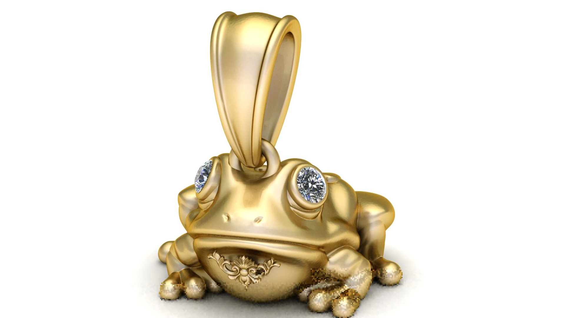 Frog Pendant 3D Print Model .c4d .max .obj .3ds .fbx .stl .blend 