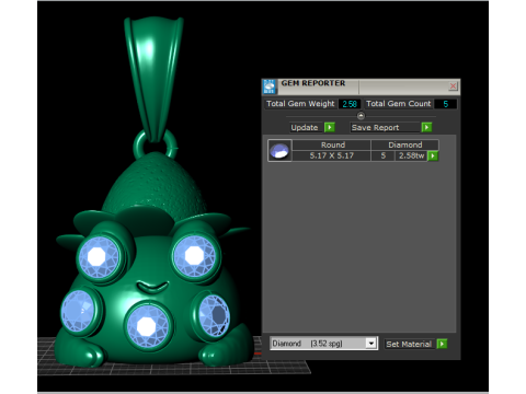 Gold Mushroom Pendant Modello di stampa 3D