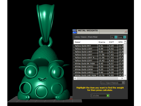 Gold Mushroom Pendant Modello di stampa 3D